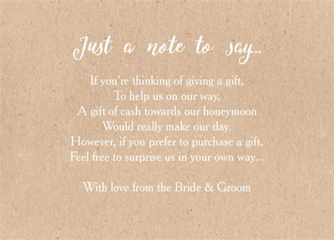 Calligraphy Wedding Gift Wish Card from £0.40 each