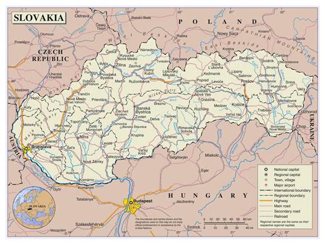 Slovakia airports map - Map of Slovakia airports (Eastern Europe - Europe)