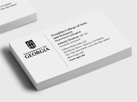 UGA Student Business Card – Bel Jean Copy Print