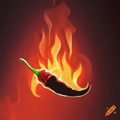Flaming cayenne pepper logo design