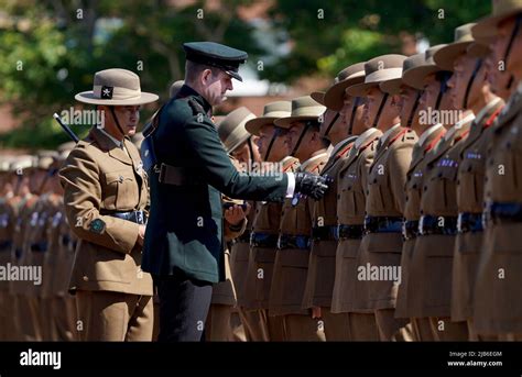 Members of The 1st Battalion, The Royal Gurkha Rifles receive their Queen's Platinum Jubilee ...