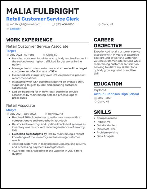 5 Retail Customer Service Resume Examples for 2024