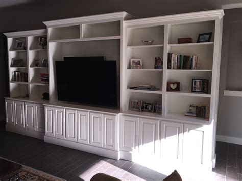 White Entertainment Center Built In - Jaimes Custom Cabinets