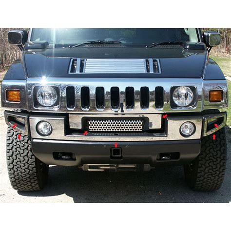 7pc Luxury FX Chrome Front Bumper Cover w/Z-Grille fit for 2003-2009 Hummer H2 | eBay