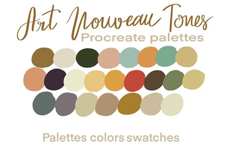 Art Nouveau Tone Palettes Graphic by PJ Fonttein · Creative Fabrica