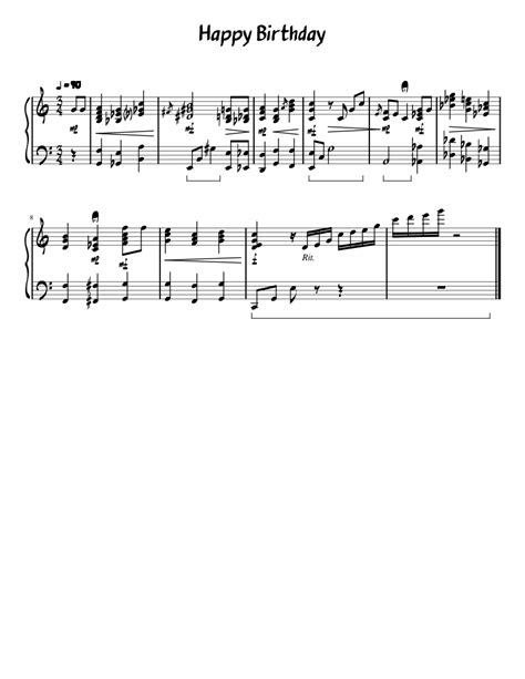 Happy Birthday Jazz Piano Solo sheet music for Piano download free in PDF or MIDI