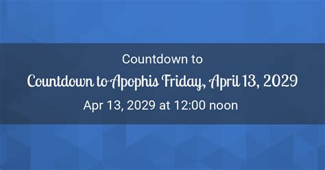 Countdown Timer – Countdown to Apr 13, 2029 12:00 noon in Minneapolis