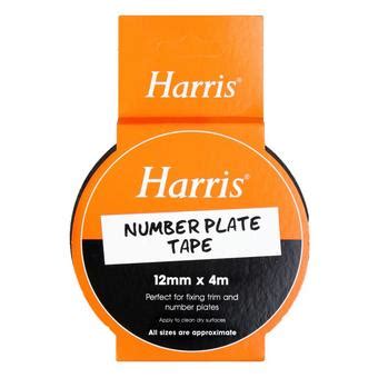 Harris Number Plate Tape (12mmx4m) | Halfords UK