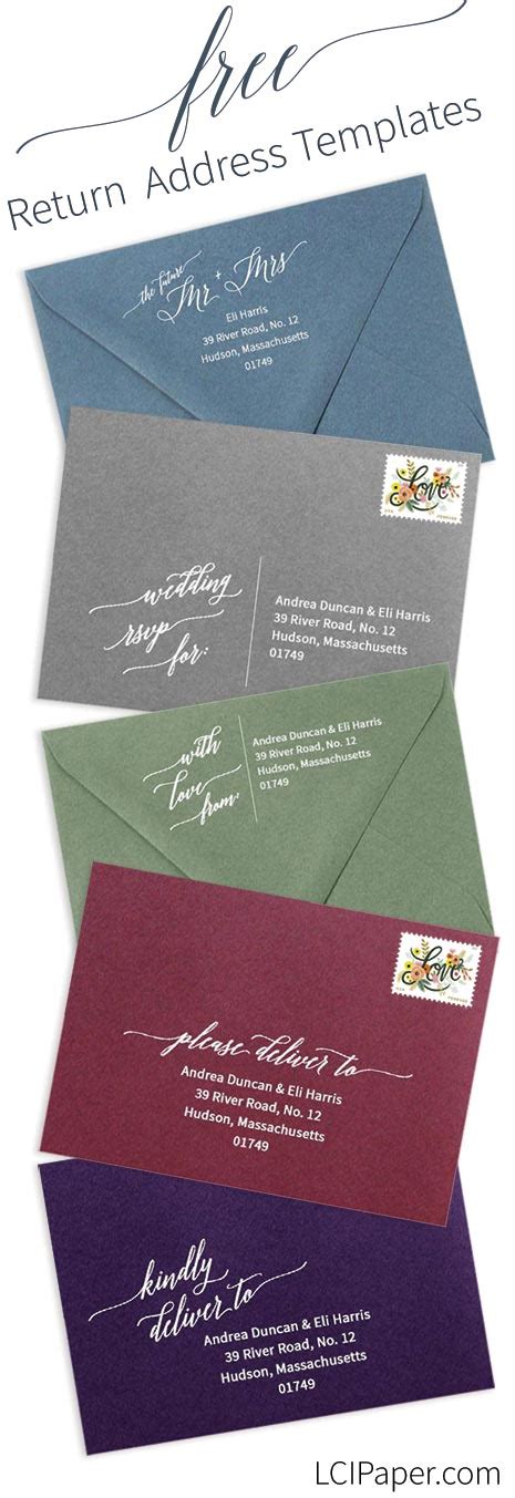 Free Downloadable Return Address Wedding Envelope Templates