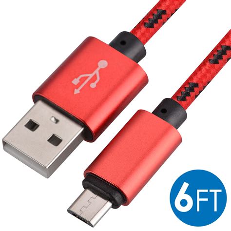 Micro USB Cable Charger For Samsung Galaxy, Android Phones, 6FT Micro ...