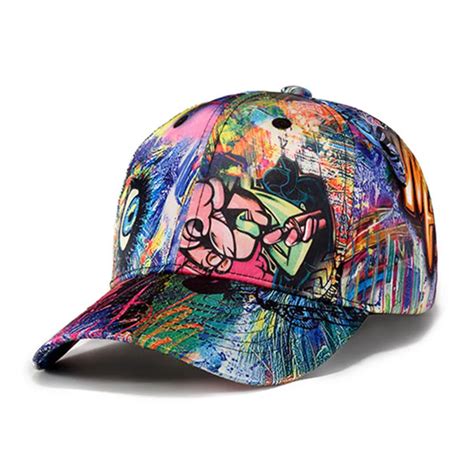 New Design 3D Printing Baseball Cap Brand Women colorful cap girls printed hats adjustable ...