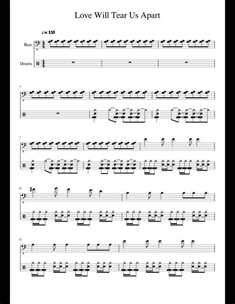 Love Will Tear Us Apart sheet music for Bass, Percussion download free in PDF or MIDI