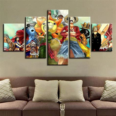 Anime One Piece Characters – Anime 5 Panel Canvas Art Wall Decor ...