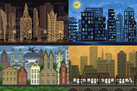 Pixel Art Game City Backgrounds - CraftPix.net