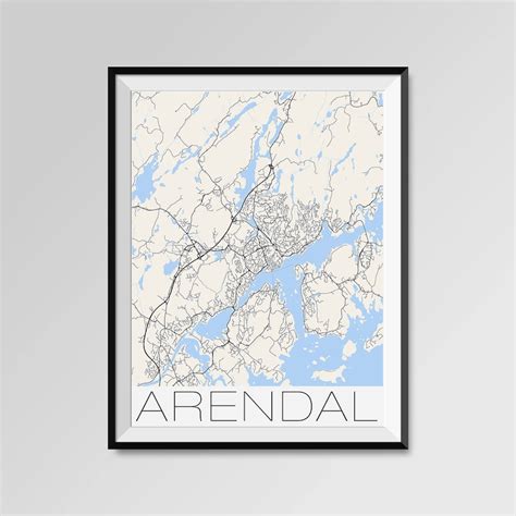 ARENDAL Norway Map Arendal City Map Print Arendal Map | Etsy