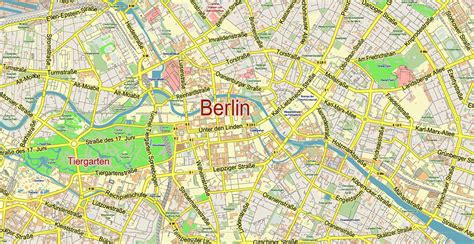 Berlin Map Printable Vector Exact City Plan Adobe Illustrator Street ...