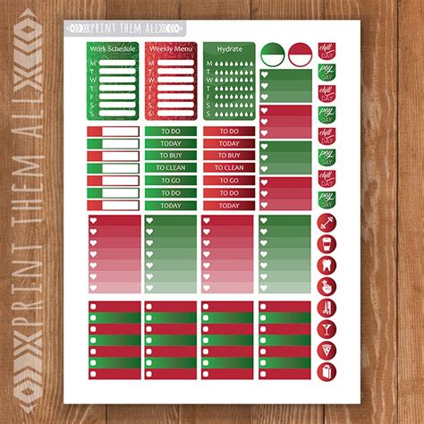 Christmas Planner Stickers Printable New Year Happy Planner | Etsy