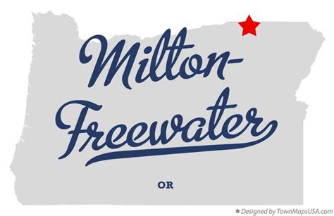 Map of Milton-Freewater, OR, Oregon