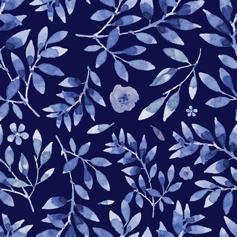 Watercolor Blue Floral Seamless Pattern 1084273 Vector Art at Vecteezy