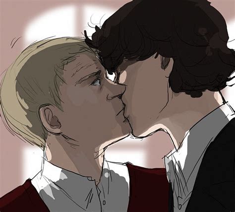 johnlock kiss, fanart | Sherlock & John, Johnlock (SherlockBBC) | Pinterest | Johnlock, Fanart ...