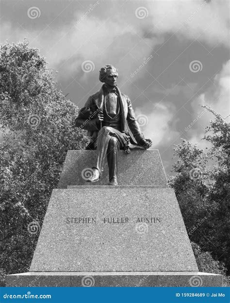 Black and White Statue of Stephen F Austin Stock Image - Image of place ...