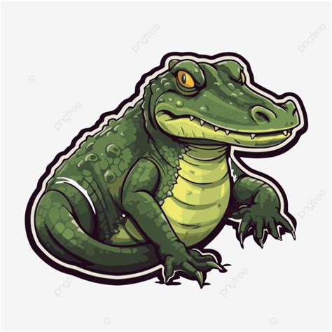 Cartoon Alligator On A Dark Background Clipart Vector, Sticker Design ...