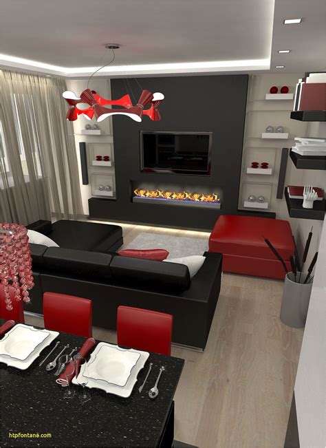 Red And Grey Living Room Decor | Red living room decor, Black furniture living room, White ...