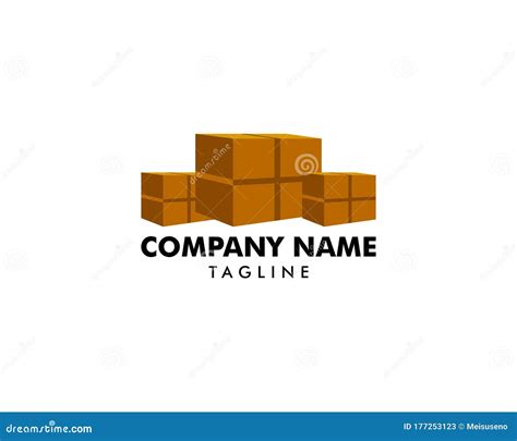 Cardboard Box Design Logo Template Vector Illustration Stock Vector ...