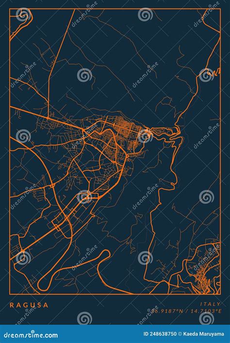 Ragusa Italy City Map Illustration, Stock Illustration - Illustration ...