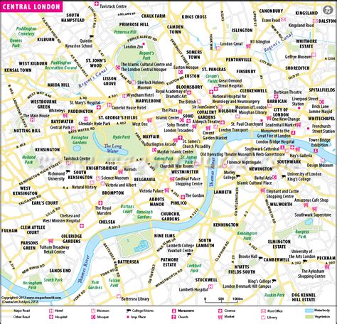 Map Of London City Centre Attractions - Cammi Corinna