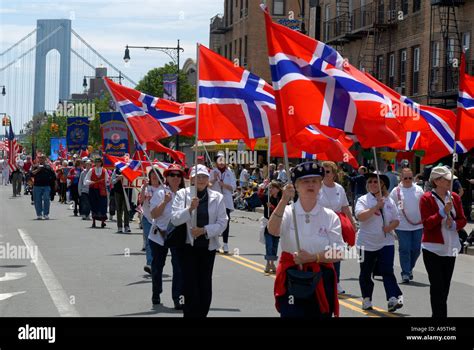 Norwegian Constitution Day Parade in Bay Ridge Brooklyn Stock Photo - Alamy