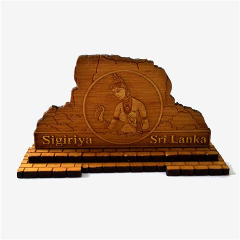 Sigiri Frescoes Wood Carving 3 (Single Image) – eKade.lk