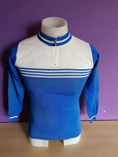 Santini Cycling Jersey Long Blue Sleeve Retro Vintage wool&acrylic warm size 1 | eBay