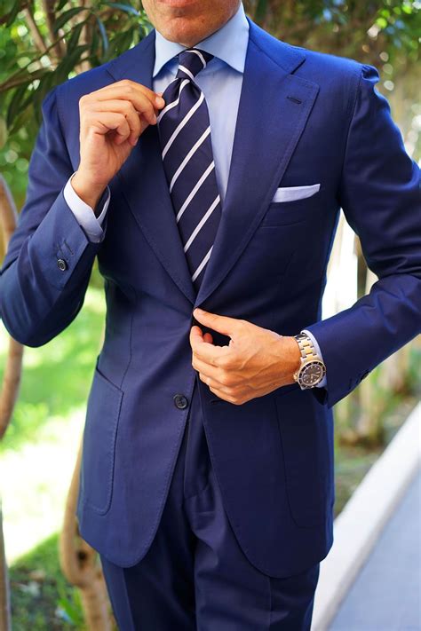 Navy Blue Pencil Stripe Tie | Mens Tie Ties Neckties in 2020 | Best ...