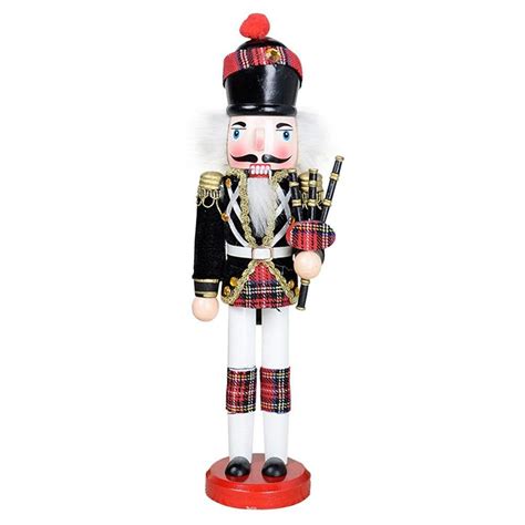 Irish/Scottish Nutcrackers 12'' with Kilts & Bagpipes, Painted Wooden Vintage Nutcracker ...