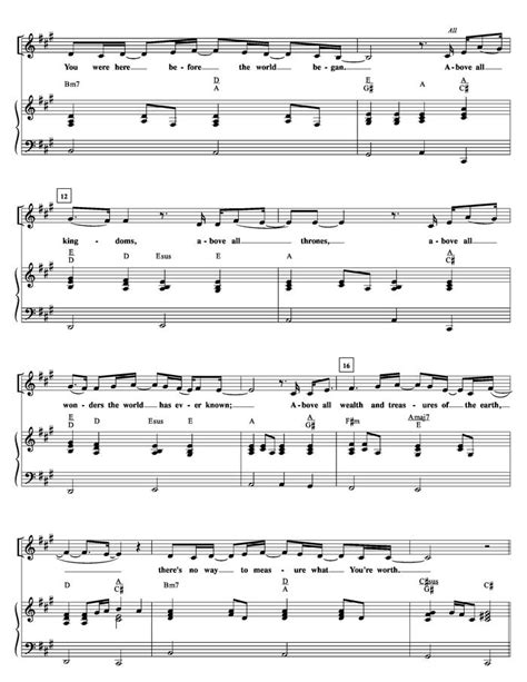 Above All free sheet music by Paul Baloche | Pianoshelf