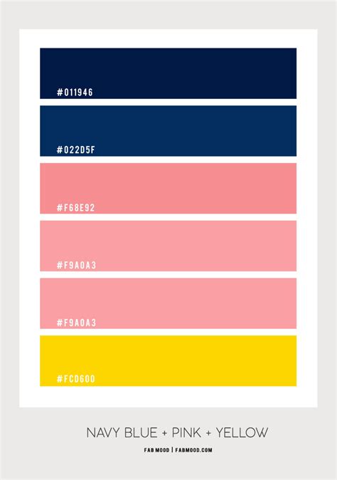 Navy blue, Pink and Yellow Color Scheme – Color Palette #70 1 - Fab ...