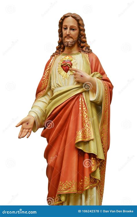 Sacred Heart of Jesus Statue Isolated Stock Photo - Image of catholic, christ: 106242378