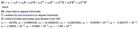 Heat Index: Heat Index Formula