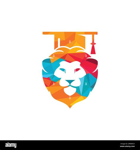 Lion Student vector logo design. Lion academy logo concept Stock Vector ...