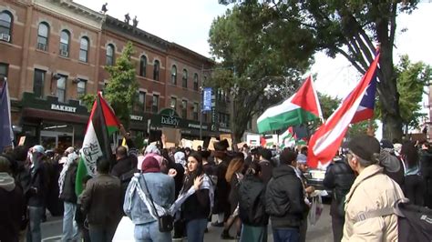 Hundreds of pro-Palestinian protesters take to the streets in NYC