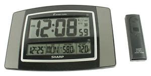 SHARP Digital Atomic Wall Clock w/ Wireless Indoor & Outdoor Temperature Sensor | eBay