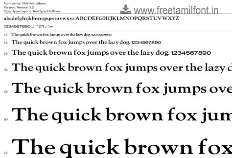 Tau Marutham Font Keyboard Layout