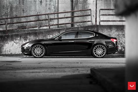 Black Maserati Ghibli Looking Fly On Custom Polished Silver Wheels ...