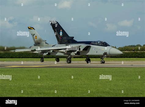 Royal Air Force Panavia Tornado F3 jet fighter plane. RAF Tornado ADV rolling for take off. Fast ...