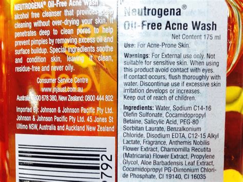 Neutrogena Oil Free Acne Face Wash with Salicylic Acid Review Ingredients - Makeup and Beauty ...