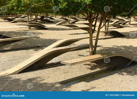 Washington, DC - June 01, 2018: the Pentagon Memorial Features 1 ...