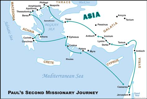 Map of St Paul’s 2nd Missionary Journey – Parish of Lower Creggan