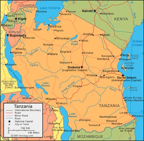 Tanzania Map and Satellite Image