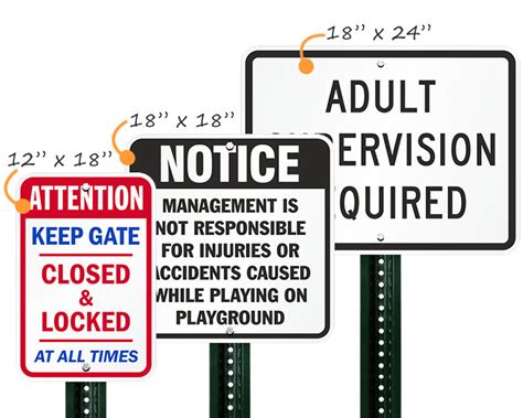 Playground Warning Signs | Playground Safety Signs